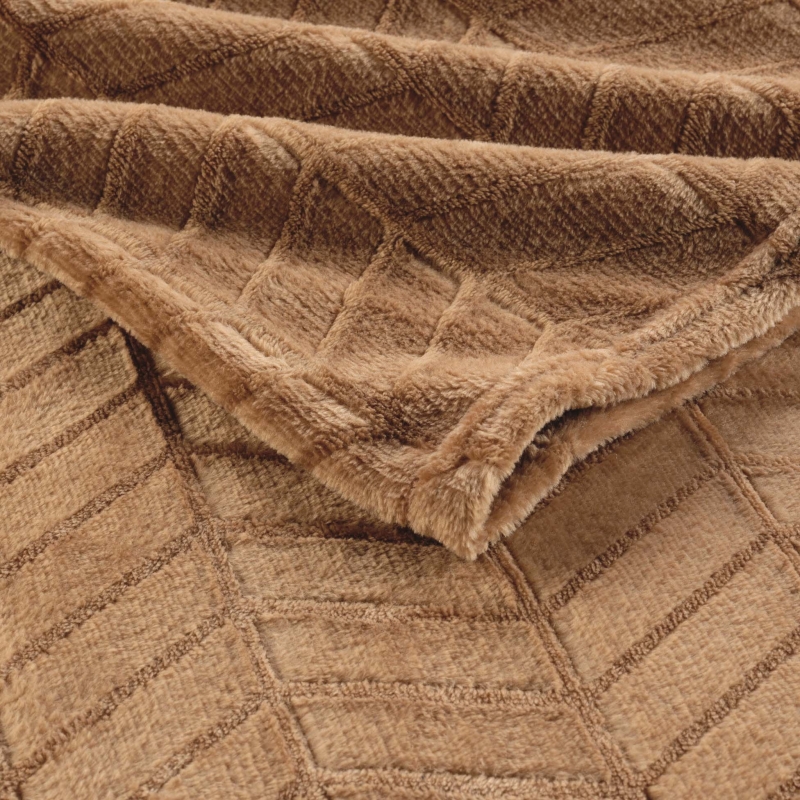 Plaid doux SAJY camel 180x220 cm