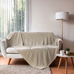 Plaid doux SAJY taupe 180x220 cm
