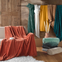 Plaid doux SAJY taupe 180x220 cm