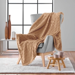 Plaid doux BOFY camel 125x150 cm