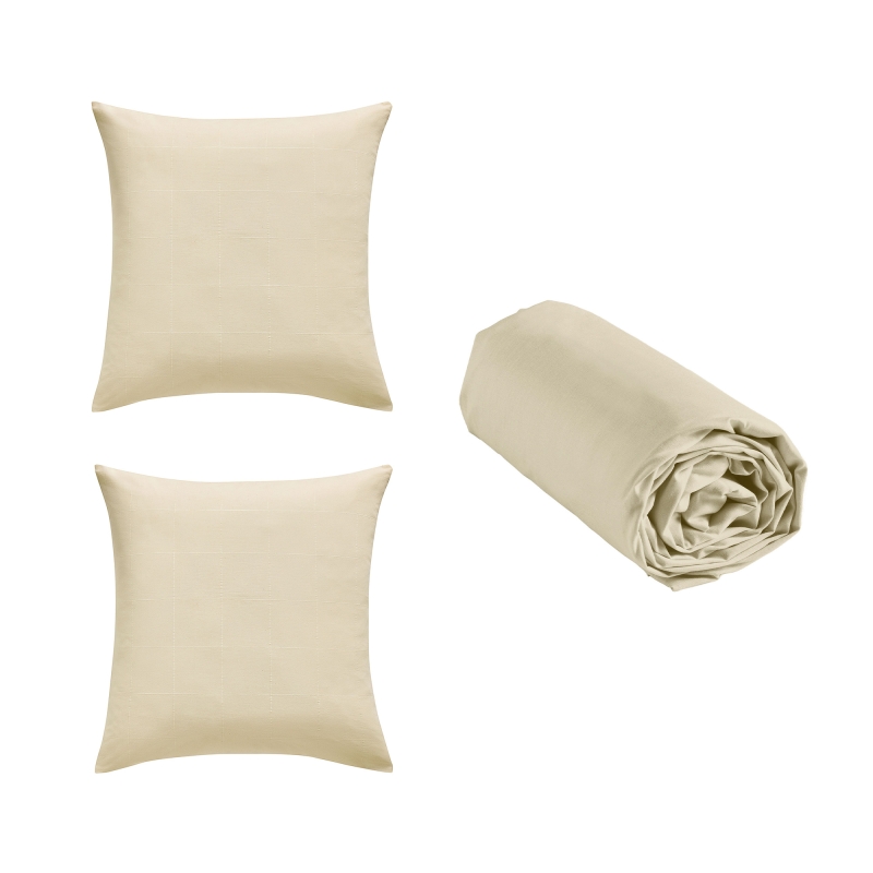 Parure de couette KITO ivoire 240x220 cm (3 pièces)