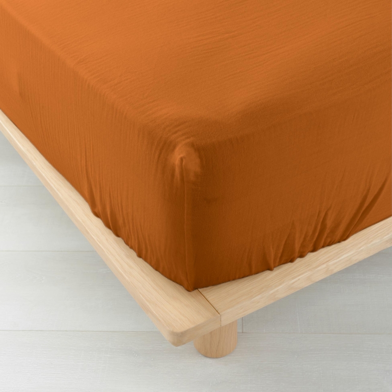 Drap Housse GUSTA caramel 140x190 cm