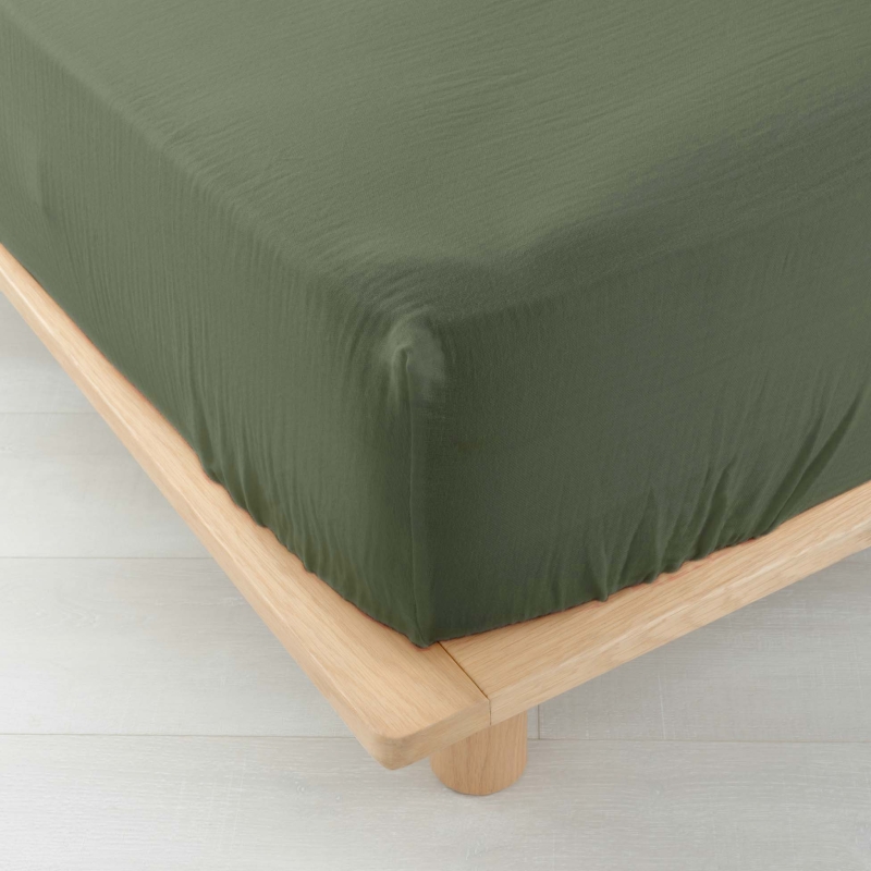 Drap Housse GUSTA kaki 160x200 cm