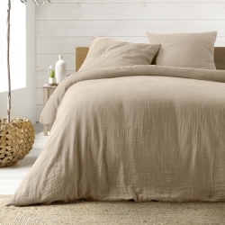 Parure de couette GUSTA sable 240x220 cm (3 pièces)