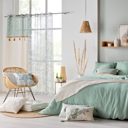 Parure de couette GUSTA sauge 240x220 cm (3 pièces)