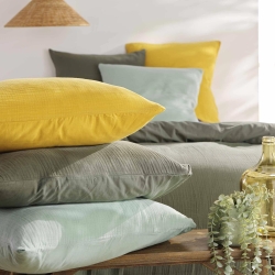 Parure de couette GUSTA kaki 260x240 cm (3 pièces)