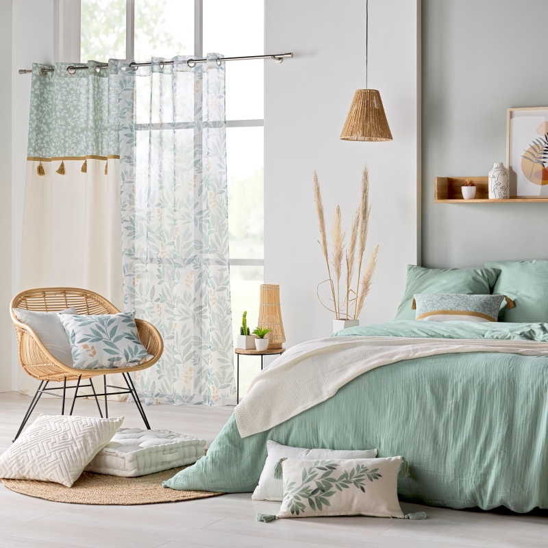 Parure de couette GUSTA sauge 260x240 cm (3 pièces)