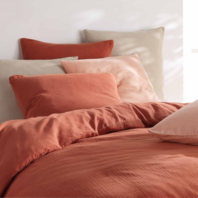 Parure de couette GUSTA terracotta 260x240 cm (3 pièces)
