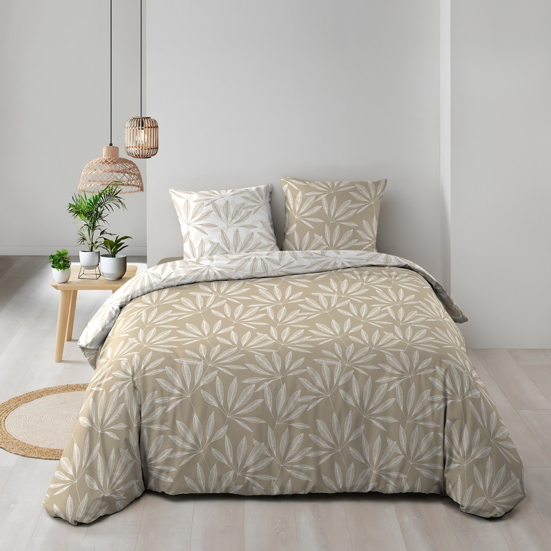 Parure de couette JAKU naturel 240x220 cm (3 pièces)