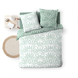 Parure de couette JAKU sauge 260x240 cm (3 pièces)