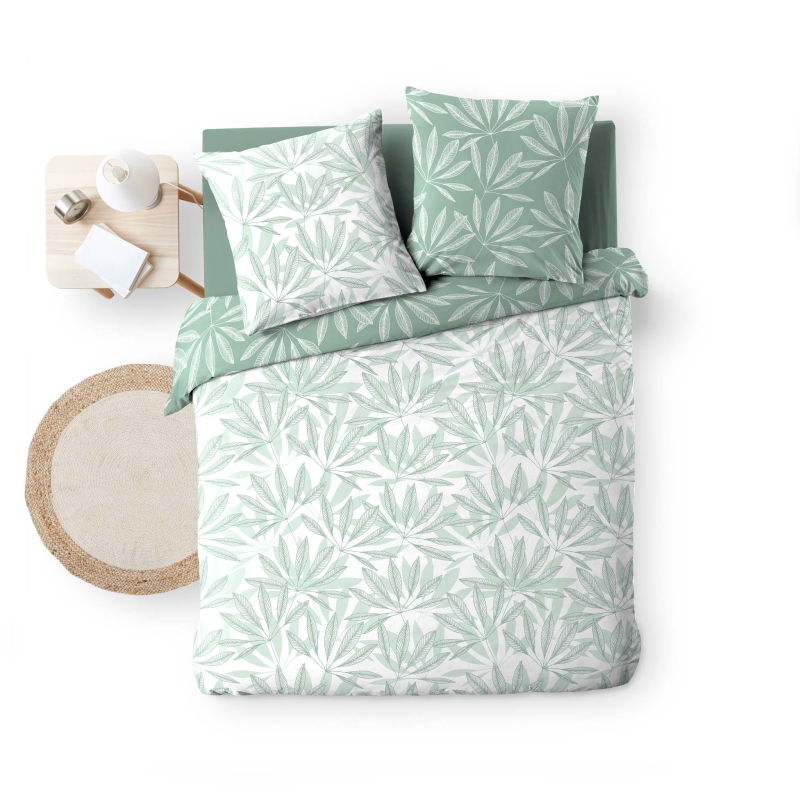 Parure de couette JAKU sauge 260x240 cm (3 pièces)