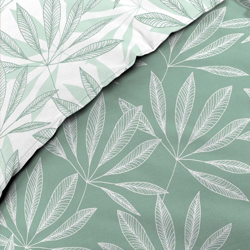 Parure de couette JAKU sauge 260x240 cm (3 pièces)