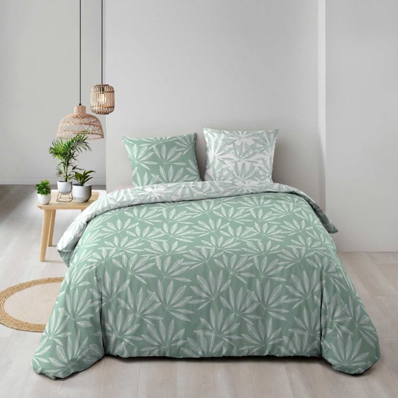 Parure de couette JAKU sauge 260x240 cm (3 pièces)