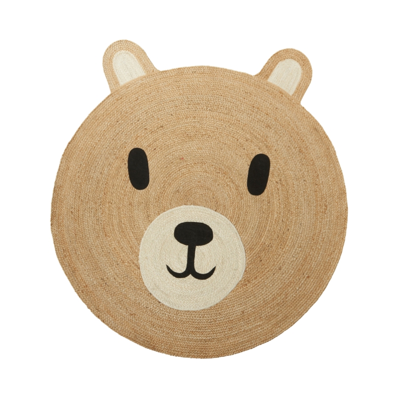 Tapis enfant KLI ourson en jute 100 cm
