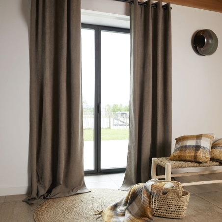 Rideau TYKA isolant, phonique et occultant taupe 140x180cm