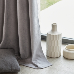 Rideau TYKA isolant, phonique et occultant gris perle 140x260cm