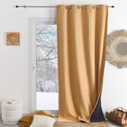 Rideau TYKA isolant, phonique et occultant ocre 140x180cm