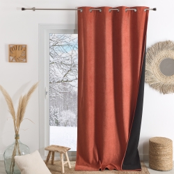 Rideau TYKA isolant, phonique et occultant terracotta 140x180cm