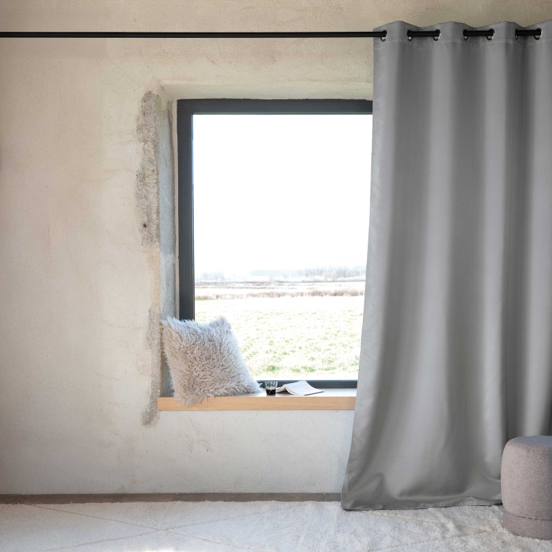 Rideau non feu FUZE gris minéral 140x180cm