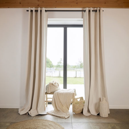 Rideau TYKA isolant, phonique et occultant blanc cassé 140x180cm