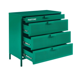 Commode PANTONE métal émeraude 4 tiroirs