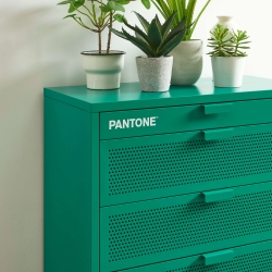 Commode PANTONE métal émeraude 4 tiroirs