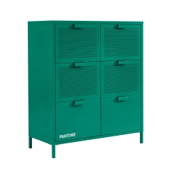 Commode PANTONE 6 tiroirs métal émeraude 90cm