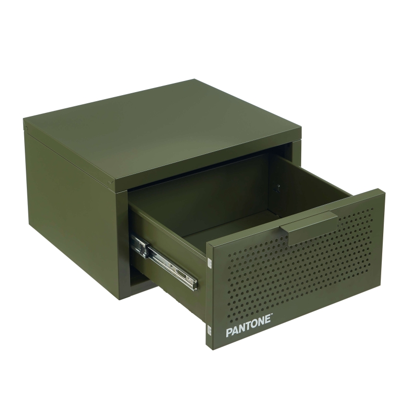 Table de chevet murale PANTONE métal vert olive 40cm