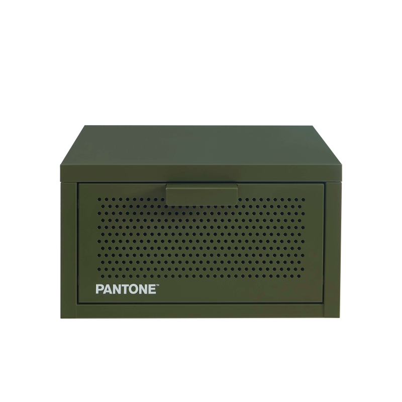 Table de chevet murale PANTONE métal vert olive 40cm