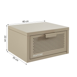 Table de chevet murale PANTONE métal taupe 40cm