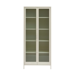 Vaisselier PANTONE en verre cannelé et métal beige sable h180cm