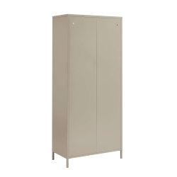 Vaisselier PANTONE en verre cannelé et métal taupe h180cm
