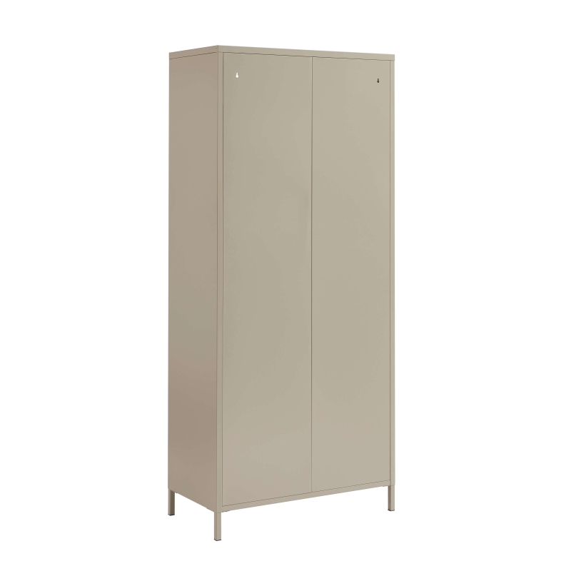 Vaisselier PANTONE en verre cannelé et métal taupe h180cm