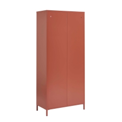 Vaisselier PANTONE en verre cannelé et métal terracotta h180cm