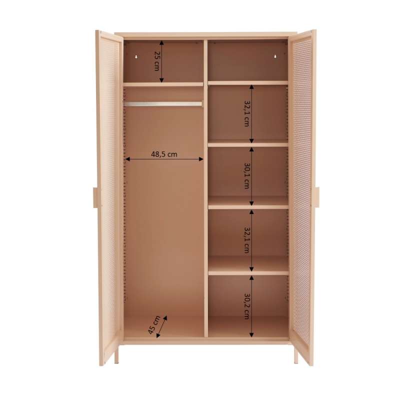 Armoire PANTONE métal rose blush 2 portes