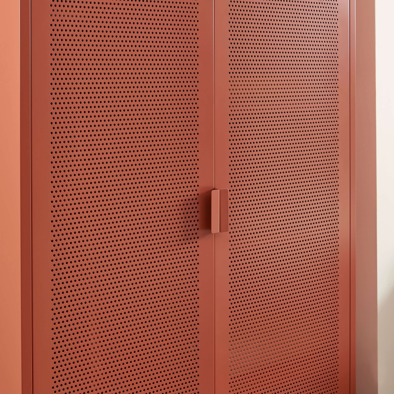 Armoire PANTONE métal terracotta 2 portes