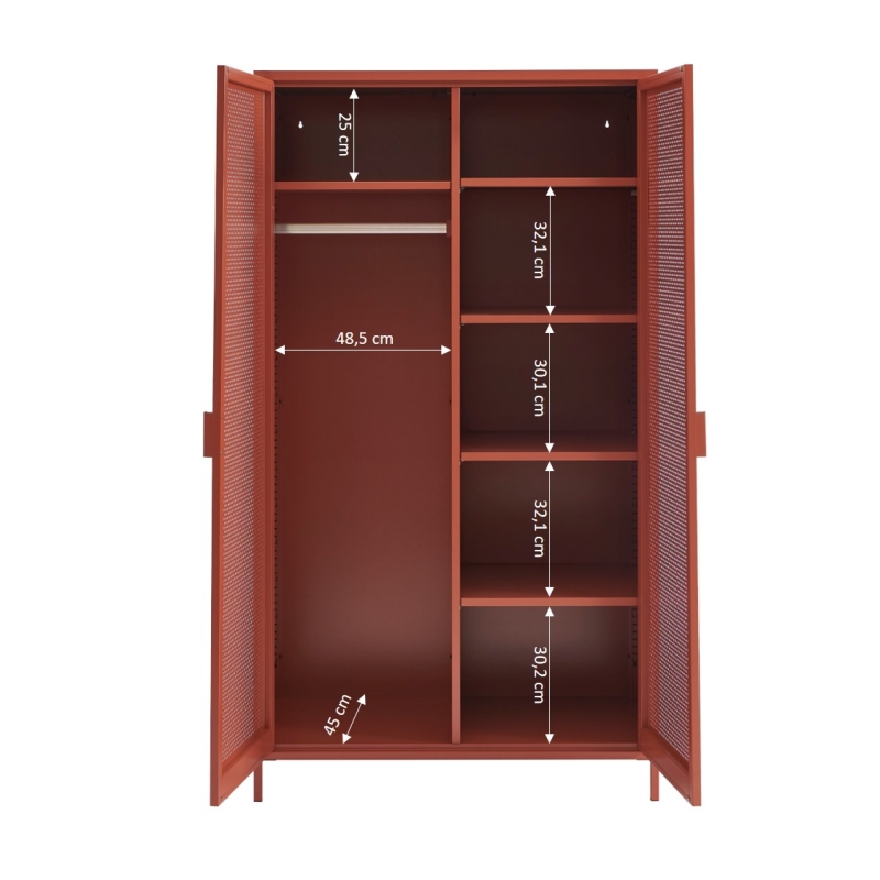 Armoire PANTONE métal terracotta 2 portes