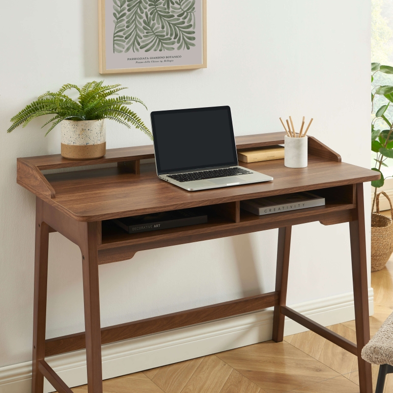 Bureau MAIA 2 compartiments effet noyer 110cm
