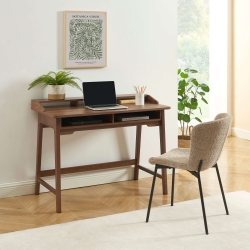 Bureau MAIA 2 compartiments effet noyer 110cm