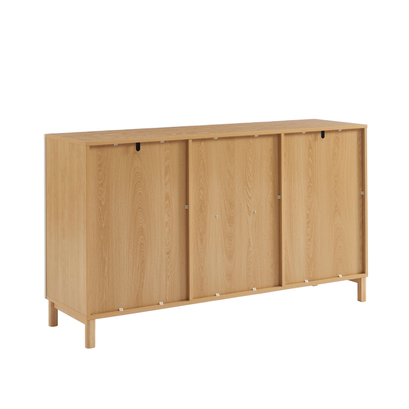Buffet ORCA effet chêne 3 portes beiges 140 cm
