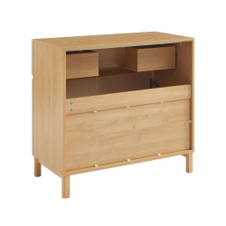 Meuble sous vasque ORCA effet chêne et portes beiges 80cm