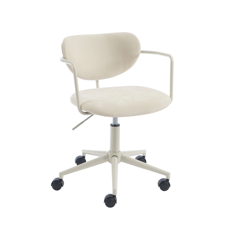 Chaise de bureau PANTONE tissu beige sable avec roulettes