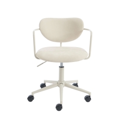 Chaise de bureau PANTONE tissu beige sable avec roulettes
