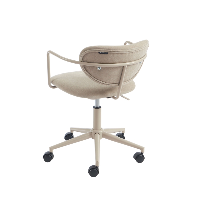 Chaise de bureau PANTONE tissu taupe avec roulettes
