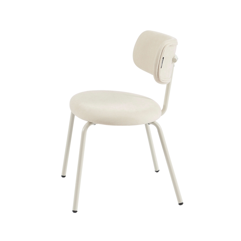 Lot de 2 chaises PANTONE tissu et pieds métal beige sable