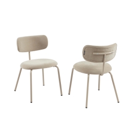 Lot de 2 chaises PANTONE tissu et pieds métal taupe