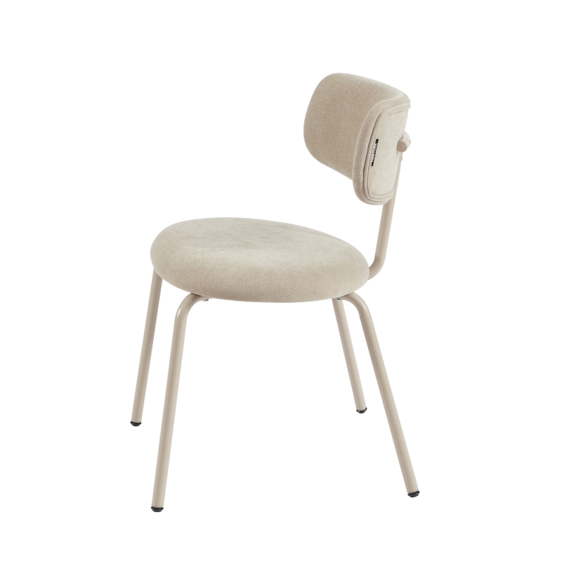 Lot de 2 chaises PANTONE tissu et pieds métal taupe