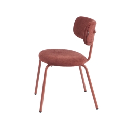 Lot de 2 chaises PANTONE tissu et pieds métal terracotta