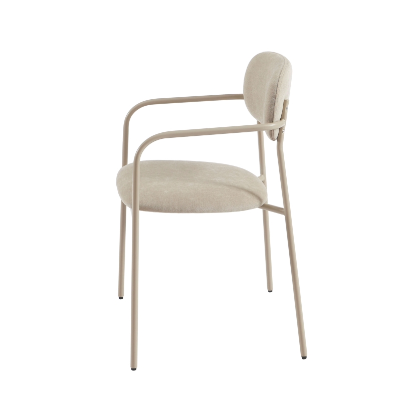 Lot de 2 chaises PANTONE tissu et pieds métal taupe