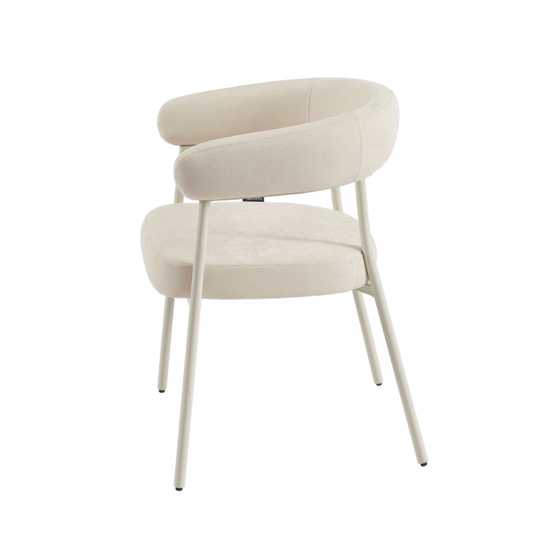 Lot de 2 chaises PANTONE tissu et pieds métal beige sable